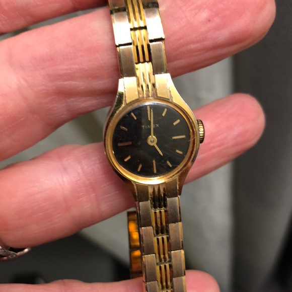 Timex Accessories Vintage Timex Goldtoned Watch With Black Face Poshmark